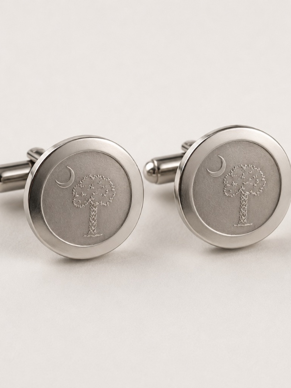 Reworked South Carolina Palmetto & Crescent Cufflinks